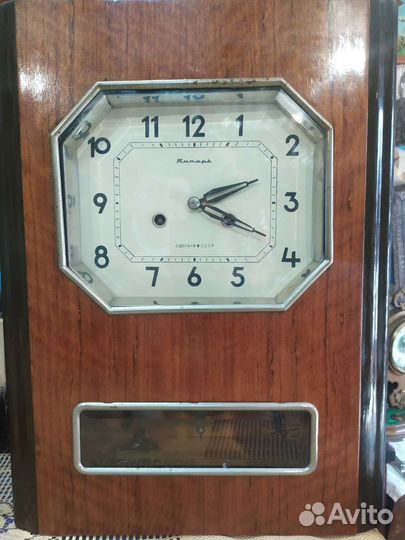 СССР часы настенные очз Янтарь с боем и без