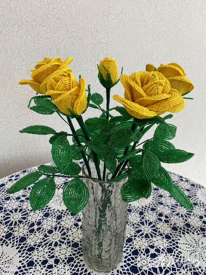 Розы из бисера