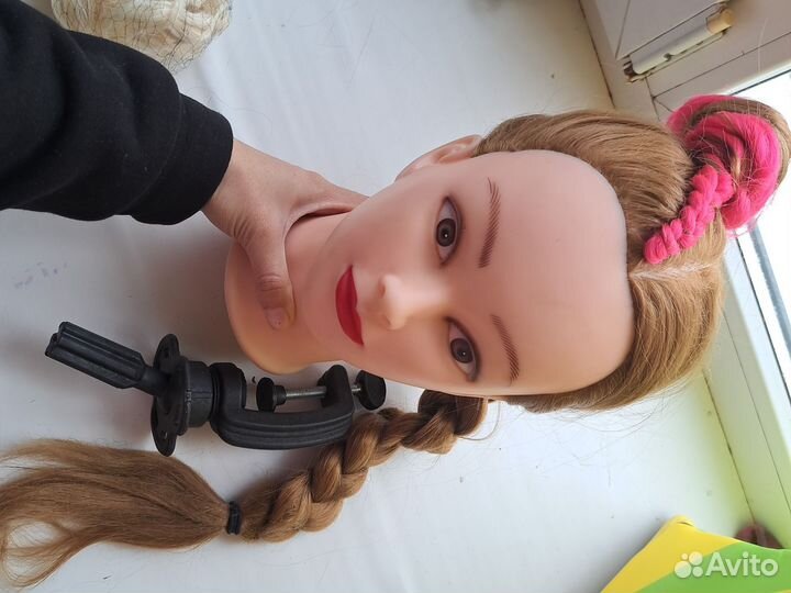 Голова манекен для причёсок учебная. Цвет медь