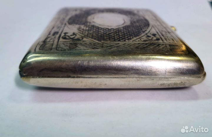 Старинный серебряный портсигар. 84 проба