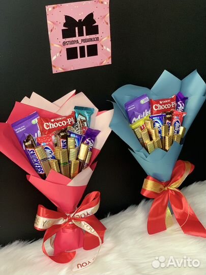 Сладкие букеты из конфет