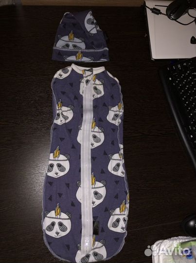 Кокон mjolk 3-6 кг, конверт для пеленания с шапочк