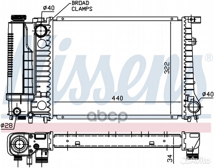 Радиатор BMW 3 E30, E36, 5 E34 60735A 60735A Ni