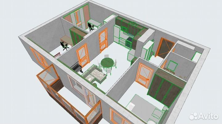 Чертежи помещений в archicad