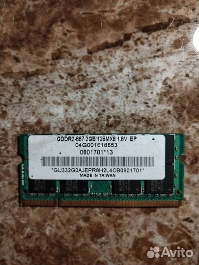 Оперативная память для ноутбука DDR2 на 2 gb