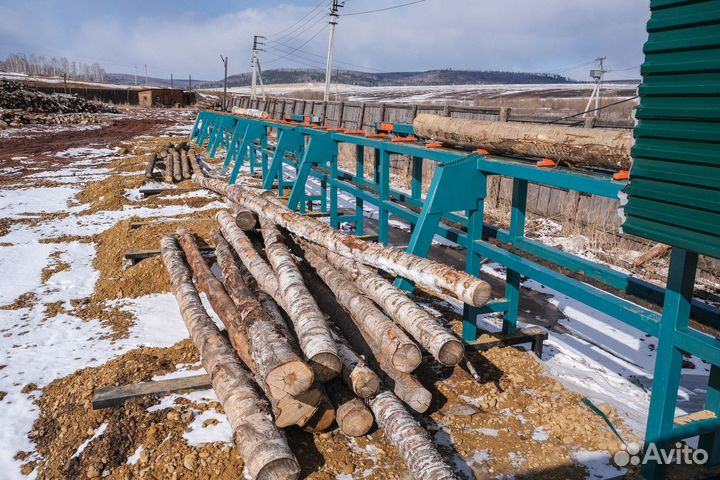 Линия сортировки бревна на 5 односторонних сбросов