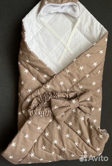 Конверт-одеяло и шапочка на выписку