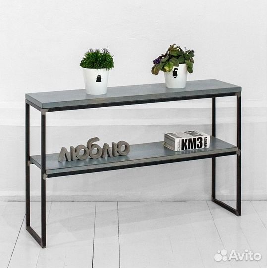 Консоль со стеклом лофт