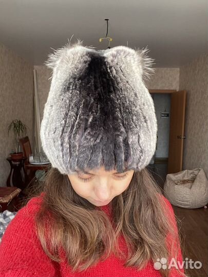 Шапка натуральный мех женская