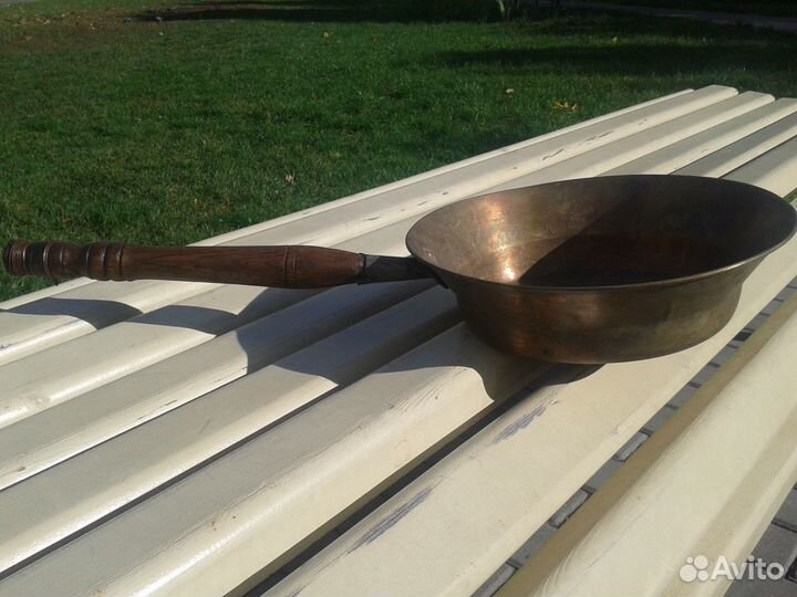 Антикварный латунный Таз сковордка 30 см