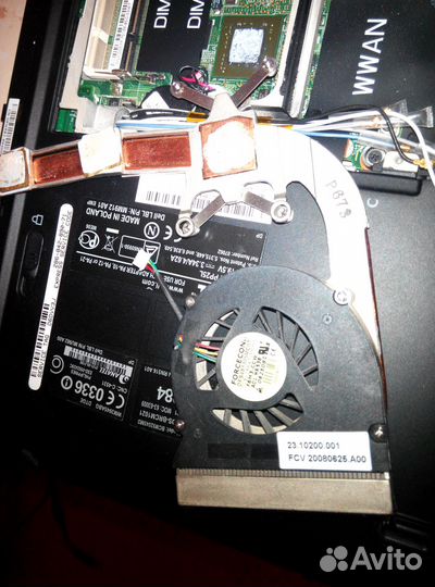 Кулер и трубки от ноутбука Dell XPS m1330