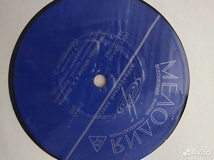 Грампластинка о Ленине, воспоминания, фрагменты из