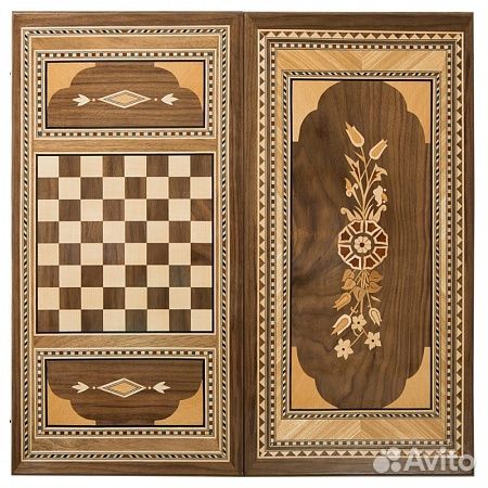 Нарды Цветок инкрустация Zeynalyan