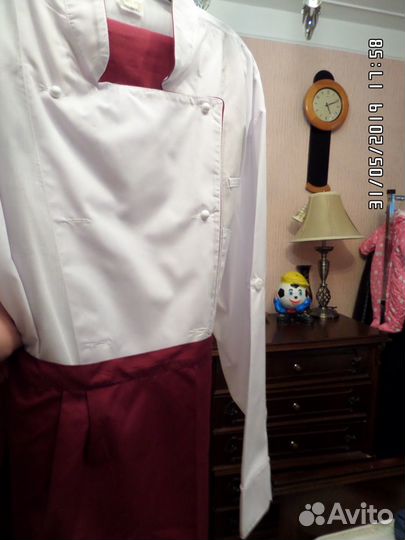 Китель поварской, брюки и фартук