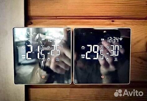 Умный зеркальный терморегулятор Алиса с WiFi без
