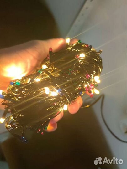 Гирлянда 100 ламп,3,5 метра,цветная,режимы