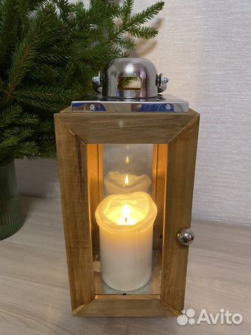 Loft фонарь стекло и натуральное дерево