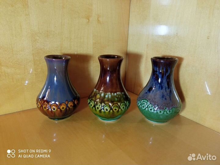 Вазы-вазочки майолика из 70-х Васильковского Мз