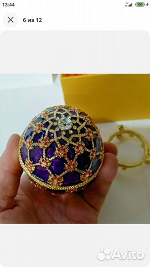 Яйцо шкатулка эмаль камни