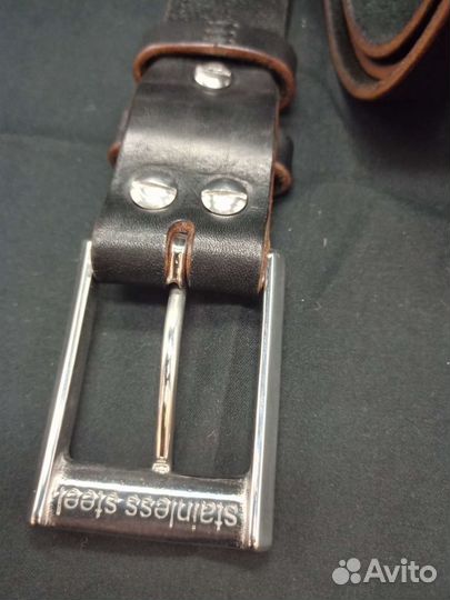 Брючный кожанный мужской ремень