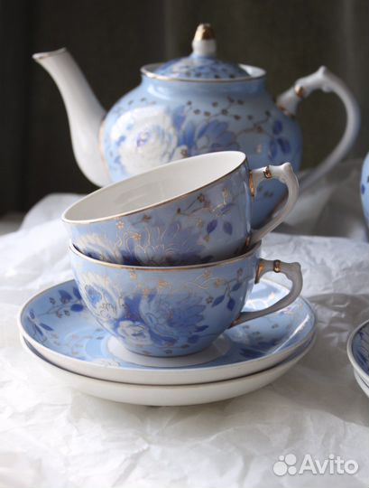 Сервиз чайный Дулево Голубой пион 1959 г