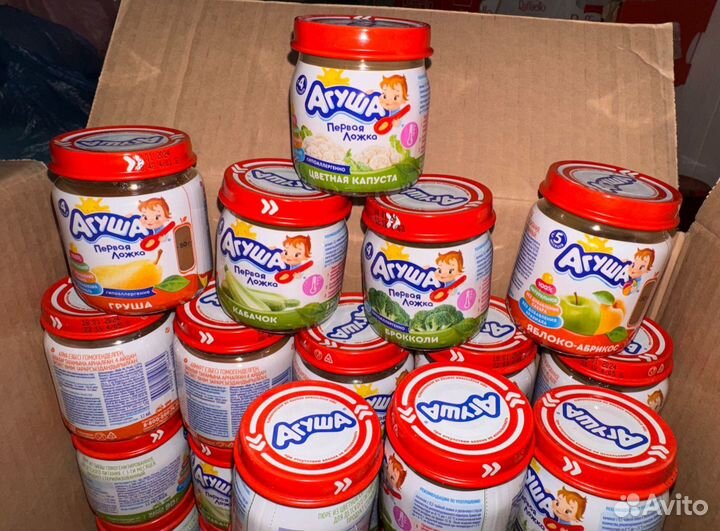 Детское питание агуша фруктовые и овощные пюре