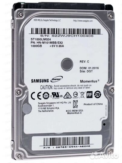 Жесткий диск для ноутбука Seagate/Samsung 1 Тб