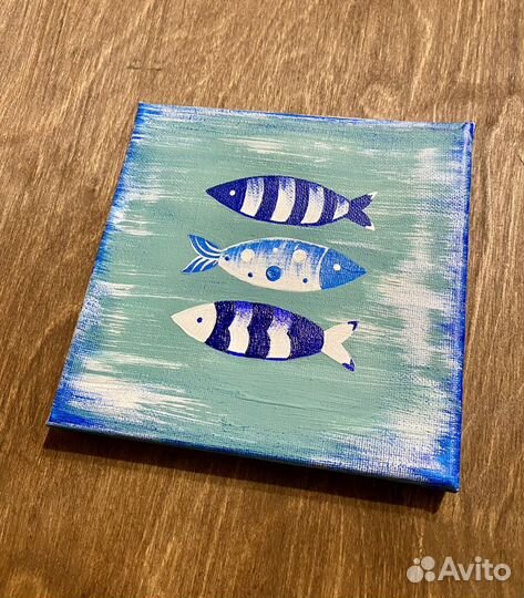 Картина на холсте 15х15см. Подарки