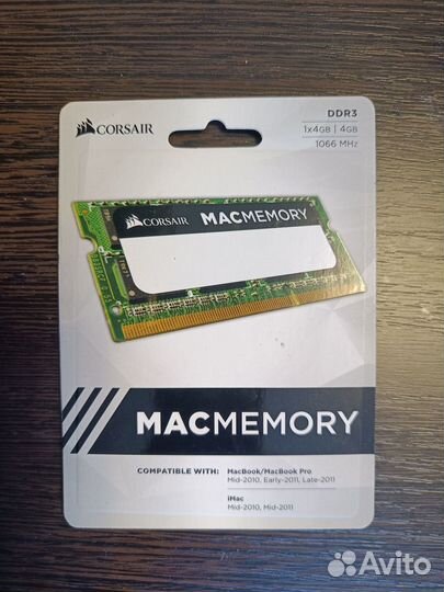 Модуль памяти Corsair Sodimm DDR3 4Гб