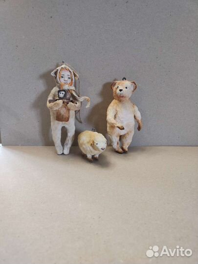 Ватные ёлочные игрушки набор