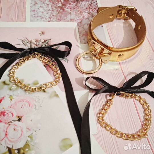 Чокер золотой с кольцом