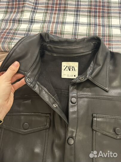 Кожаная рубашка zara