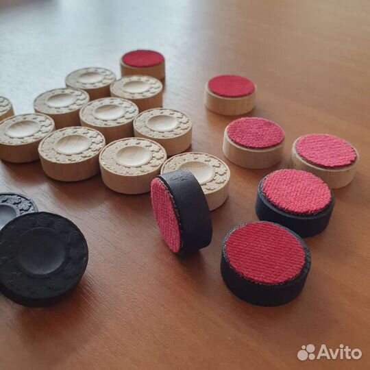 Шашки из дерева комплект Премиум