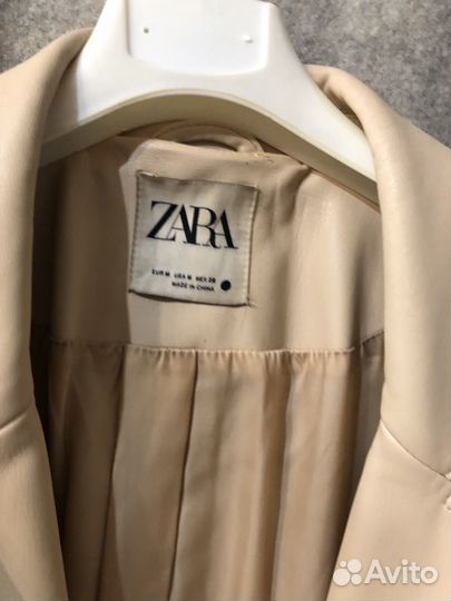 Кожаный тренч zara, оригинал