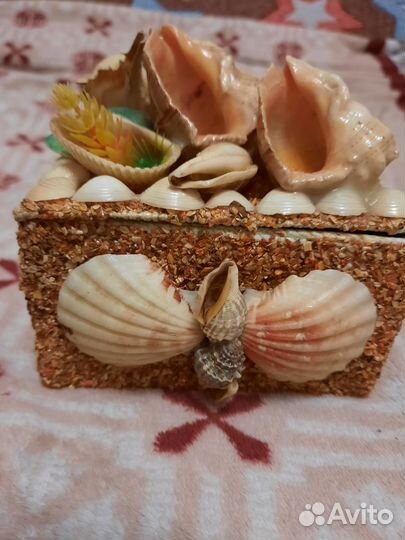 Шкатулка из ракушек б.у нужна реставрация