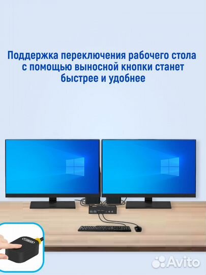 KVM hdmi и DP свитчер 2x1 8K 60 Hz