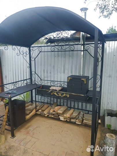 Мангал с печкой под казан