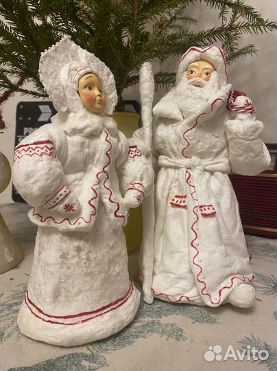 Ватная игрушка Дед мороз и снегурочка