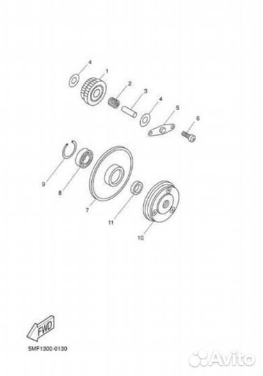 Новая оригинальная муфта стартера Yamaha YP 125