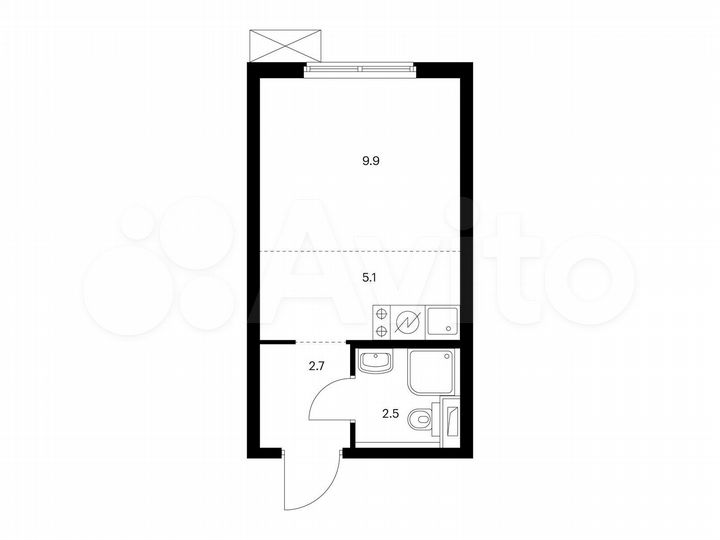 Квартира-студия, 20,2 м², 17/33 эт.