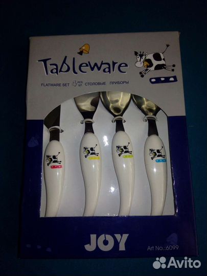 Набор детских столовых приборов 4 пр. нерж.сталь