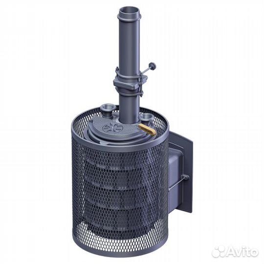 Чугунная печь для бани avangard зк 40 (П2) Ураган в круглой сетке