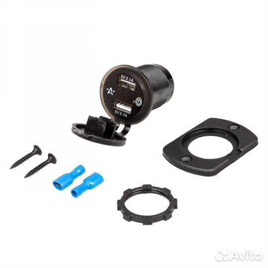 Розетка USB встраиваемая влагозащ. с 2 портами и в