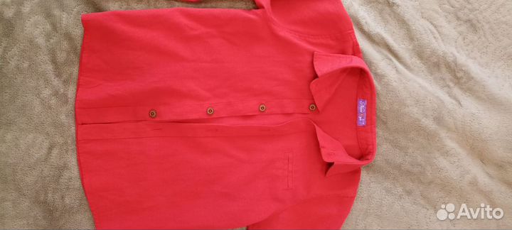 Рубашка для мальчика 116, красная