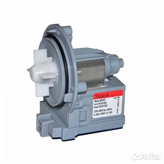 Насос слива Miele 30w (на защелках,клеммы вместе)