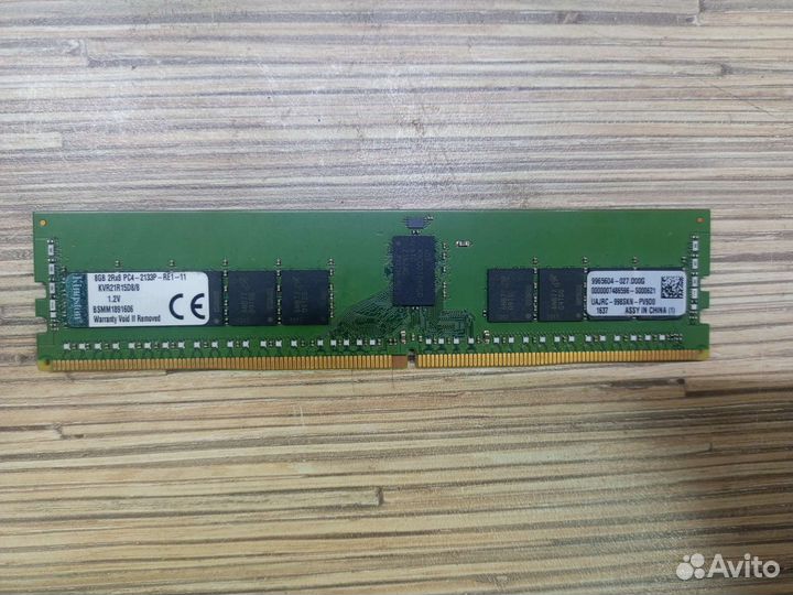 Kingston 8 гб DDR4 2133 мгц dimm CL15 KVR21R15D8/8