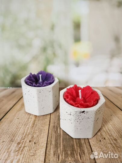 Свечи с цветами