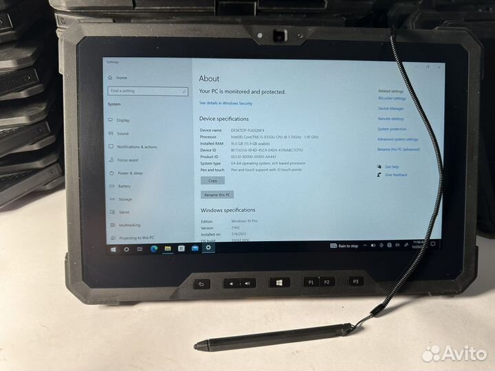 Защищенный планшет Dell 7212 i5 8350U 16gb+2 АКБ