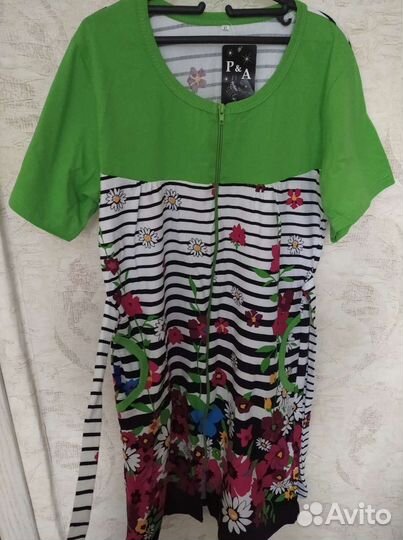 Халат на молнии хлопок