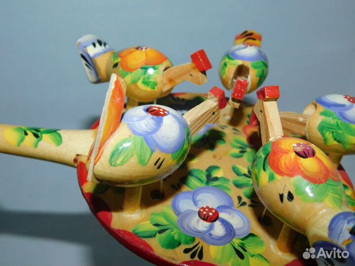 Куры авторские Богородская игрушка дерево